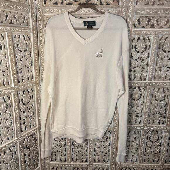 VINTAGE Pinehurst by Izod Club V-Neck US Open Mens 1999 Golf Sweater Pullover-M - Picture 1 of 9
